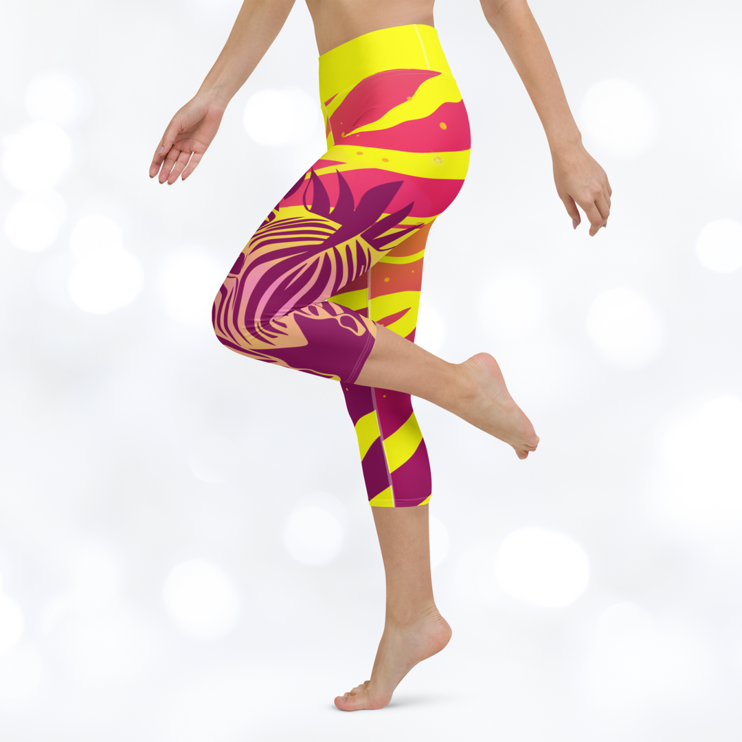 ZEBRA SUMMER Yoga Capri Leggings