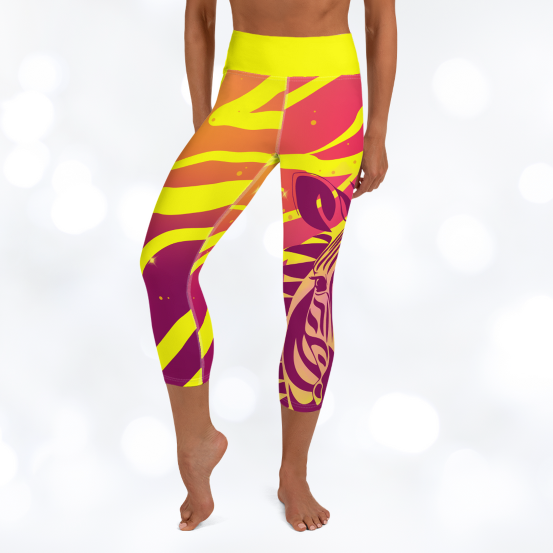 ZEBRA SUMMER Yoga Capri Leggings