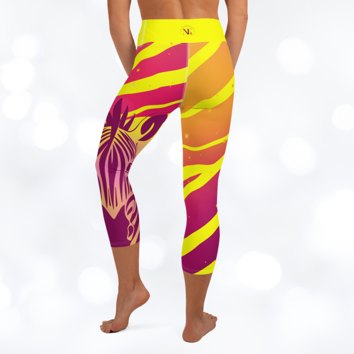 ZEBRA SUMMER Yoga Capri Leggings