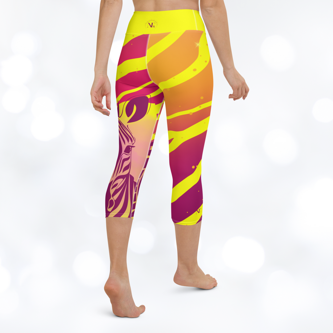 ZEBRA SUMMER Yoga Capri Leggings