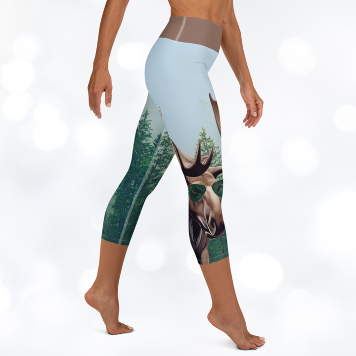 Moose 'Stay Wild' Yoga Capri Leggings