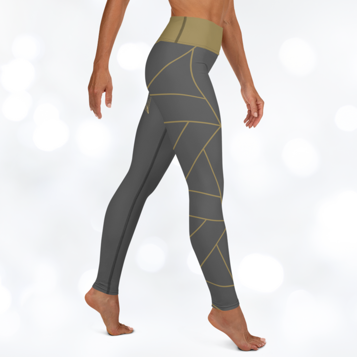 Golden Flower Yoga Leggings