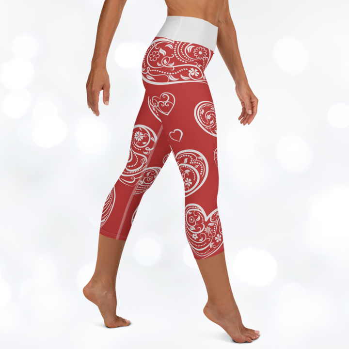 Hearts Yoga Capri Leggings