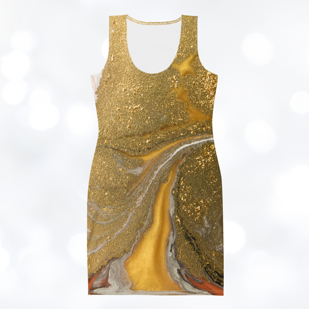 Gold Marble Bodycon Dress