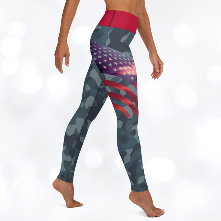 American Flag Camouflage Yoga Leggings