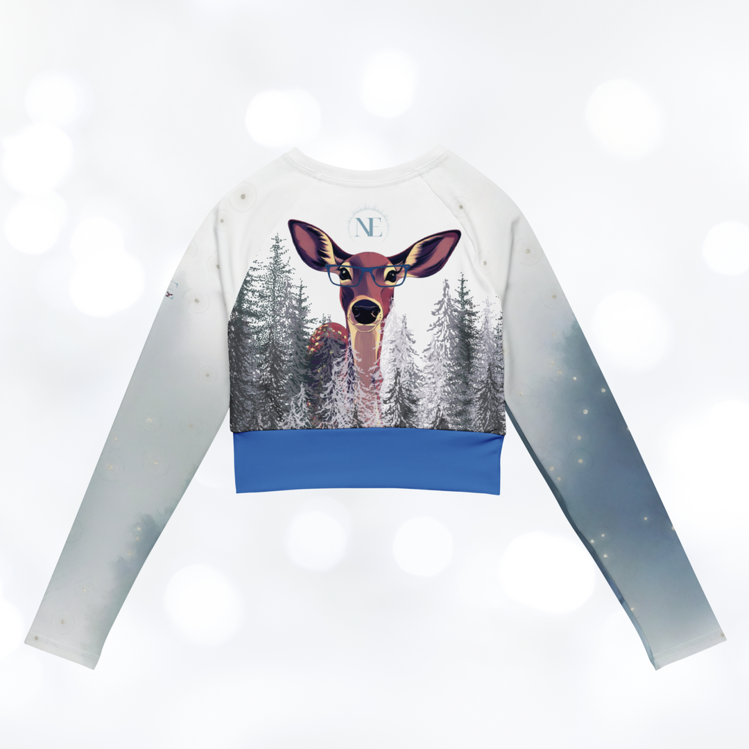 Deer 'Stay Wild' long-sleeve Crop Top