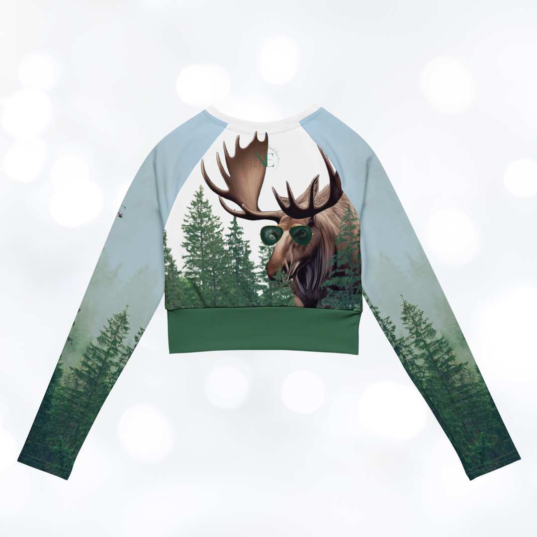 Moose 'Stay Wild' long-sleeve Crop Top