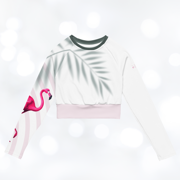 Flamingo long-sleeve Crop Top