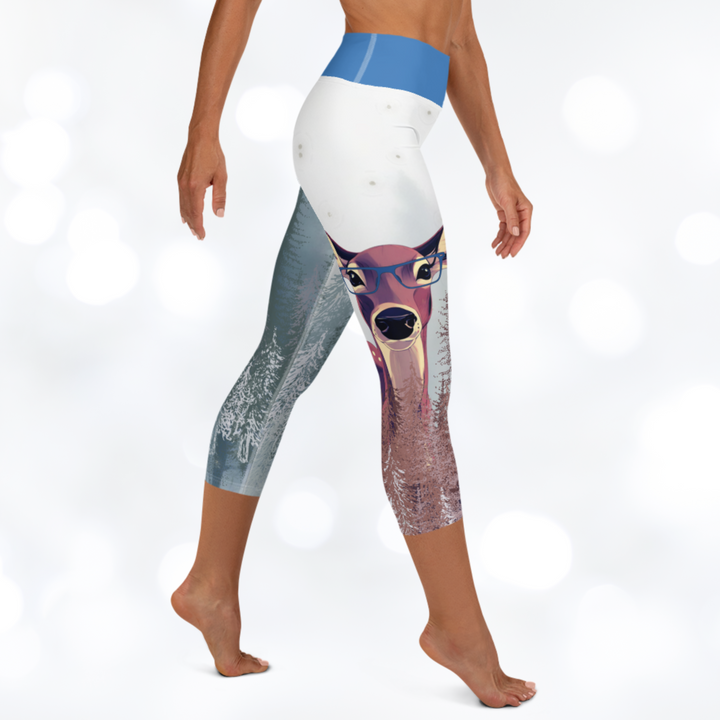 Deer 'Stay Wild' Yoga Capri Leggings