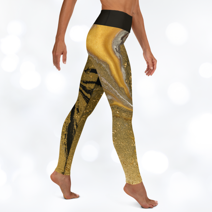 Gold Marble Yoga Leggings