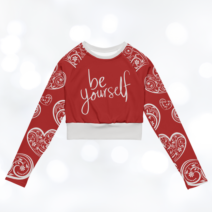 Hearts long-sleeve Crop Top