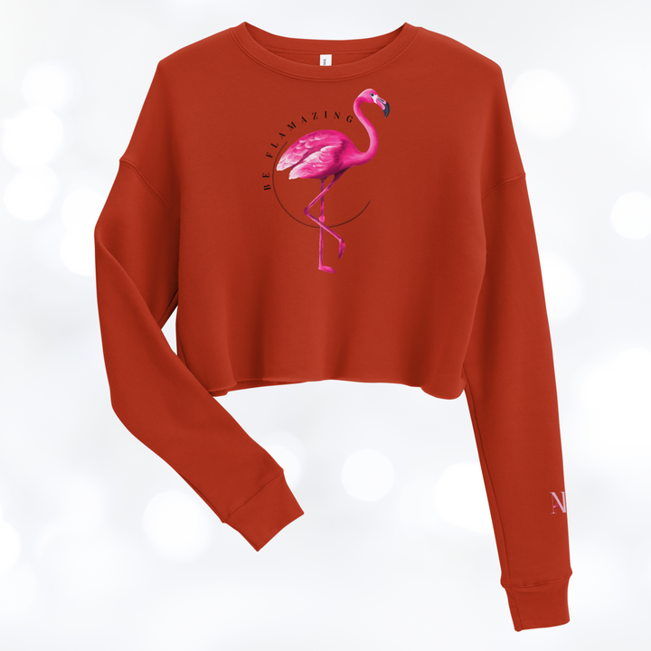 Be Flamazing II - Flamingo Crop Sweatshirt