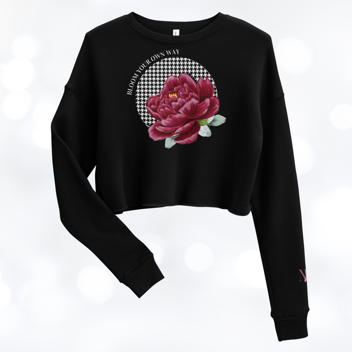 Bloom Houndstooth II Crop Sweatshirt