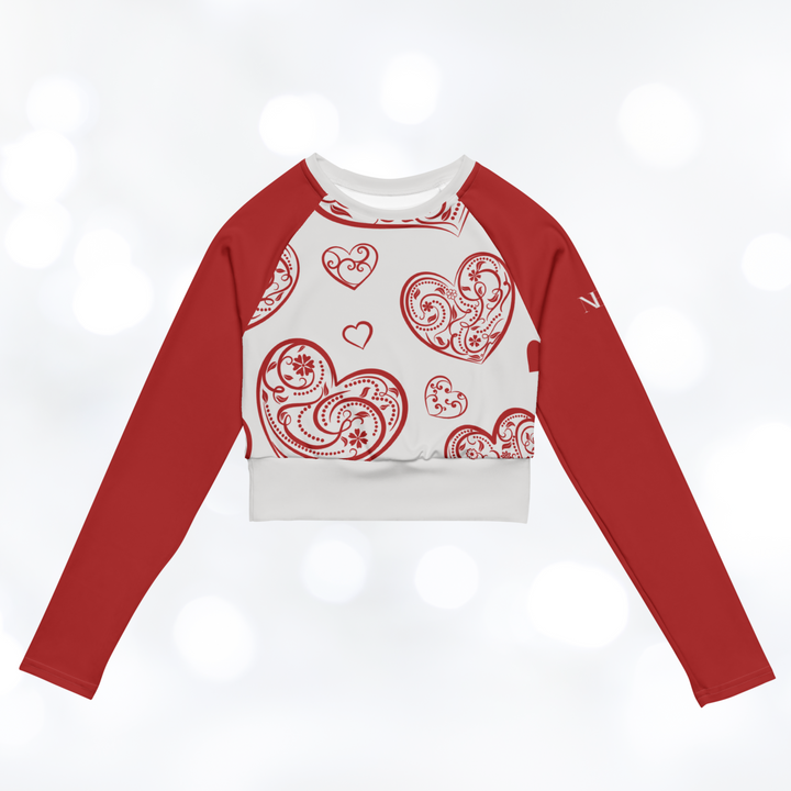 Hearts II long-sleeve Crop Top