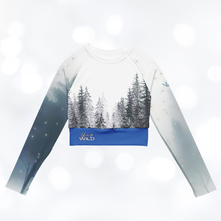 Deer 'Stay Wild' long-sleeve Crop Top