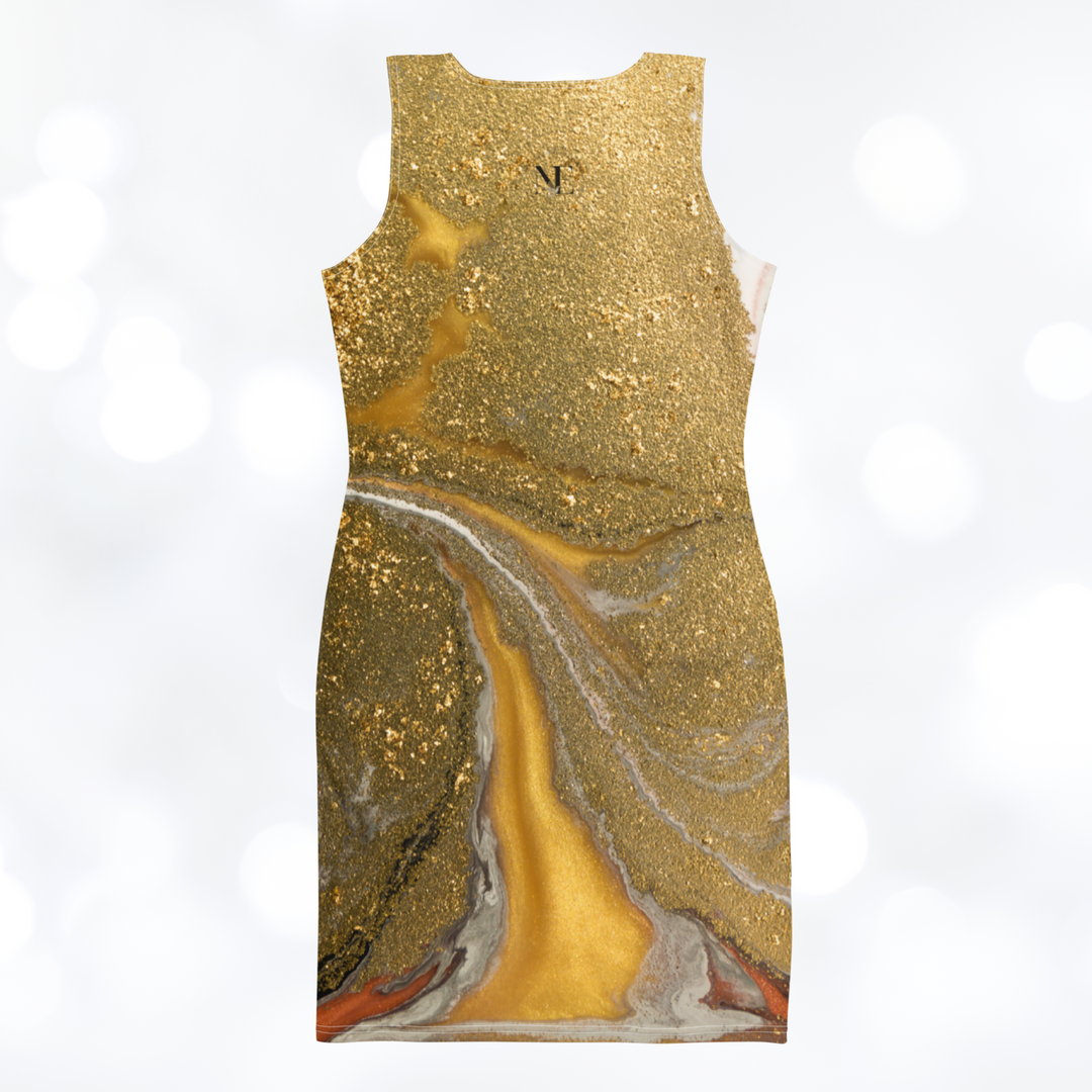 Gold Marble Bodycon Dress