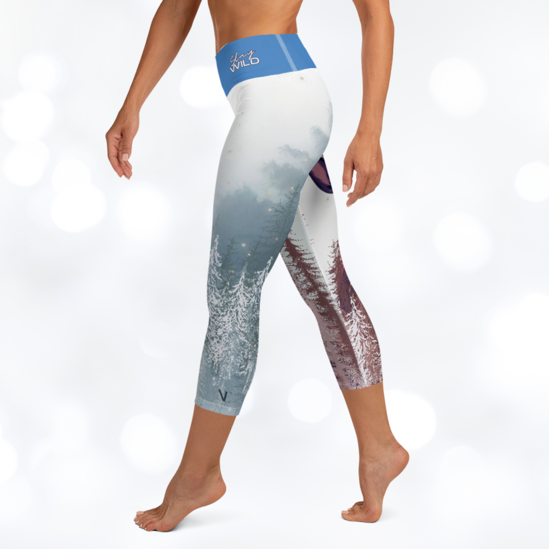 Deer 'Stay Wild' Yoga Capri Leggings