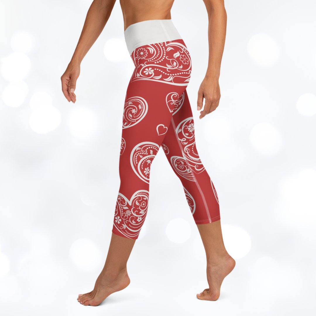 Hearts Yoga Capri Leggings