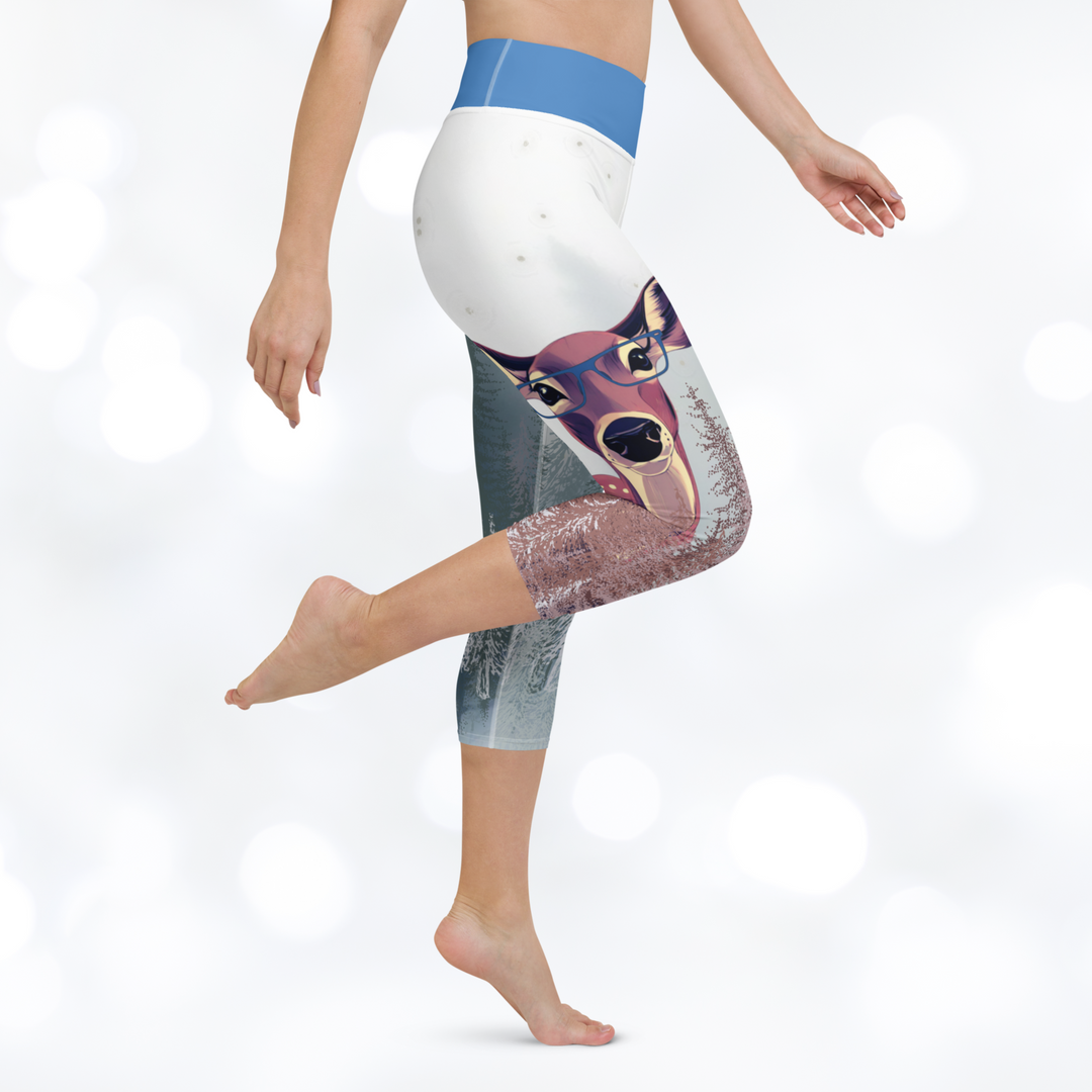 Deer 'Stay Wild' Yoga Capri Leggings