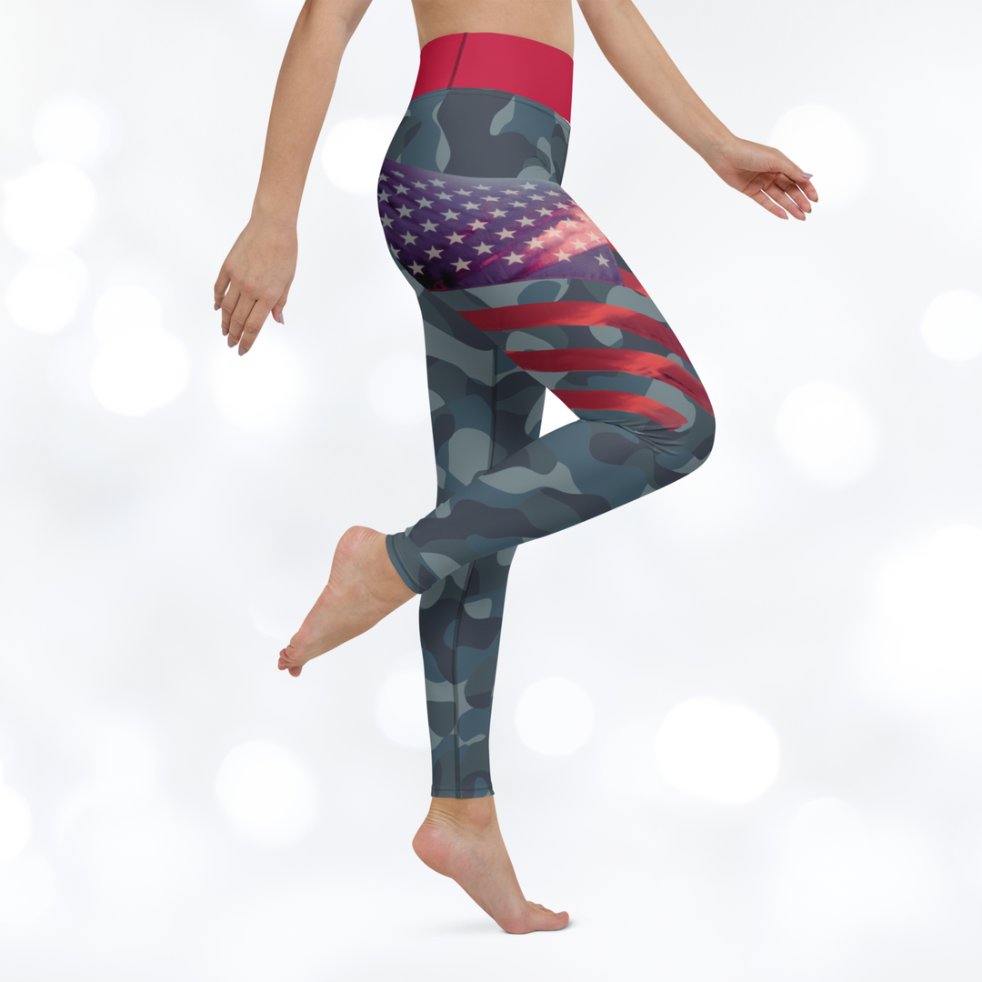 American Flag Camouflage Yoga Leggings