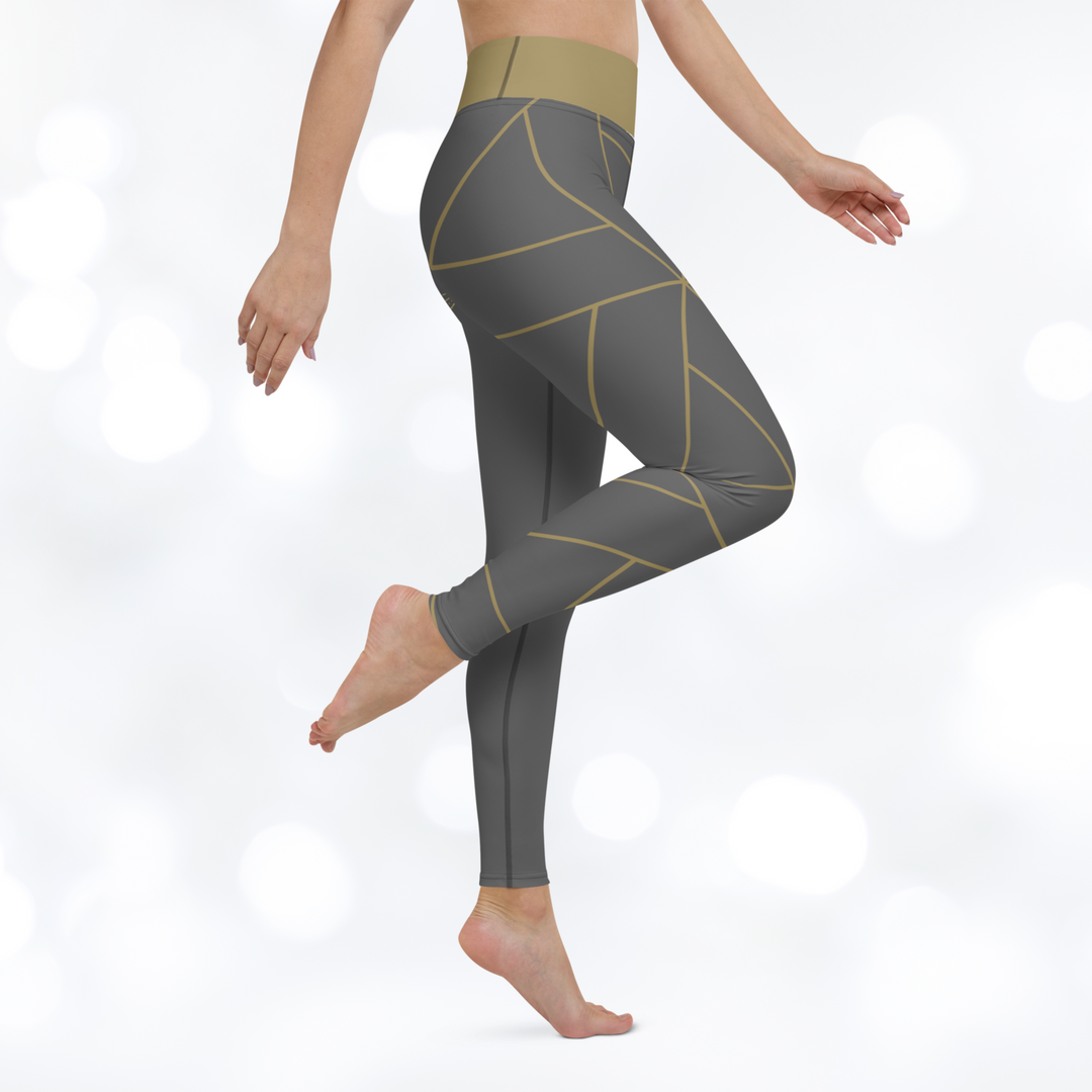 Golden Flower Yoga Leggings