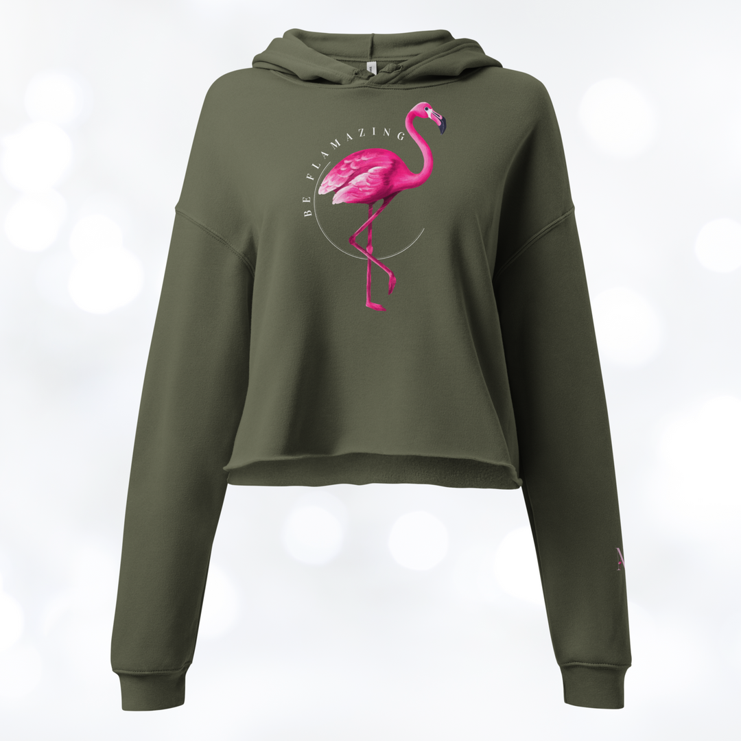 Be Flamazing - Flamingo Crop Hoodie