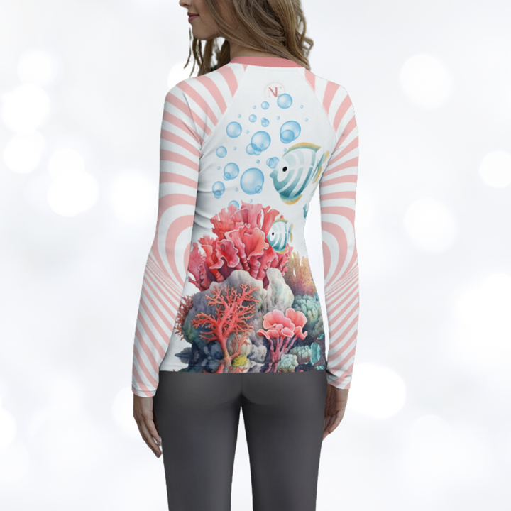 Ocean 'coral stripes' Women's Rash Guard