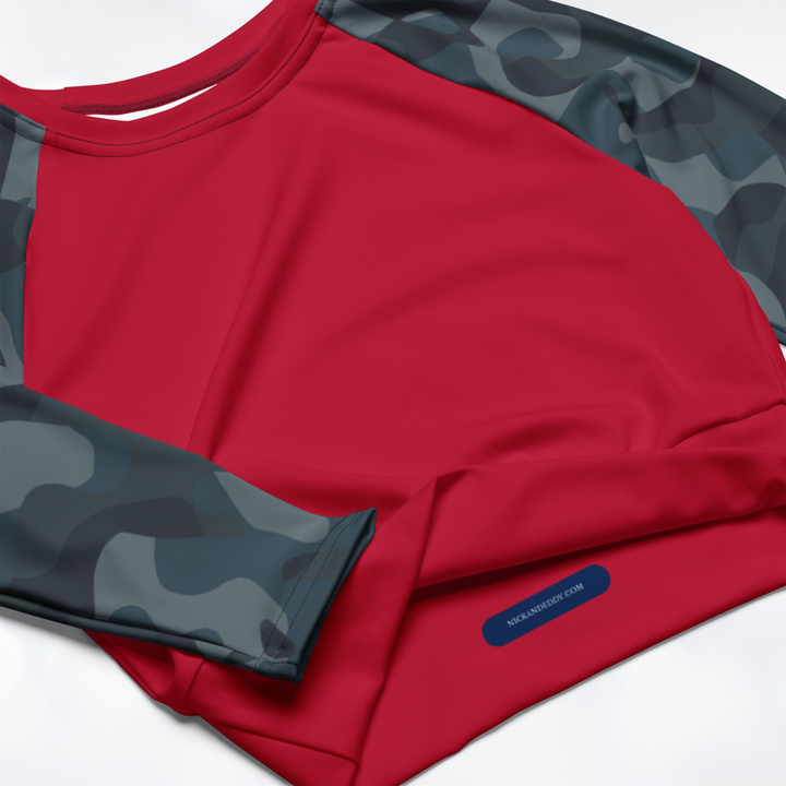 American Flag - Camouflage long-sleeve Crop Top