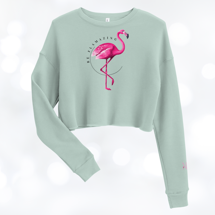 Be Flamazing II - Flamingo Crop Sweatshirt