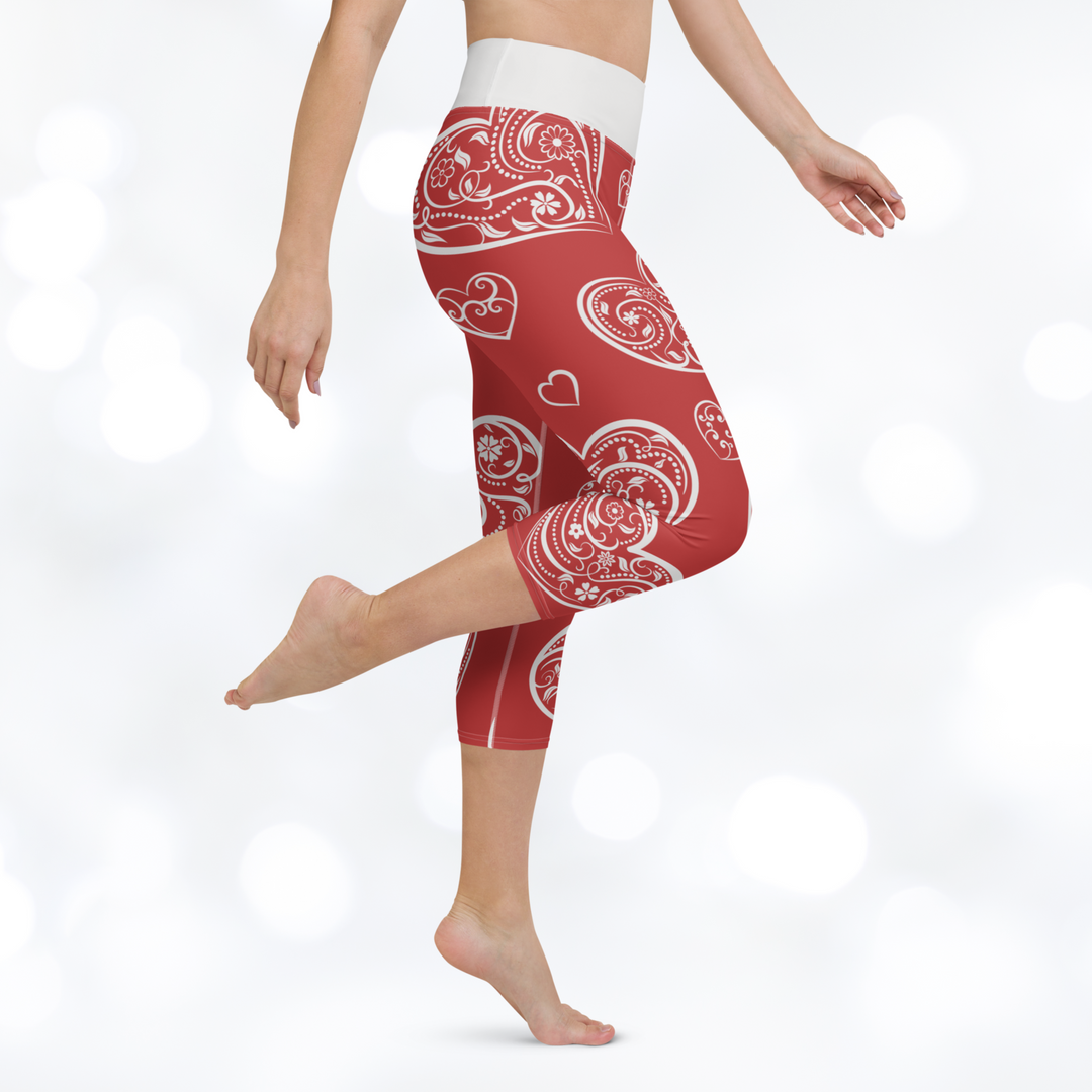 Hearts Yoga Capri Leggings