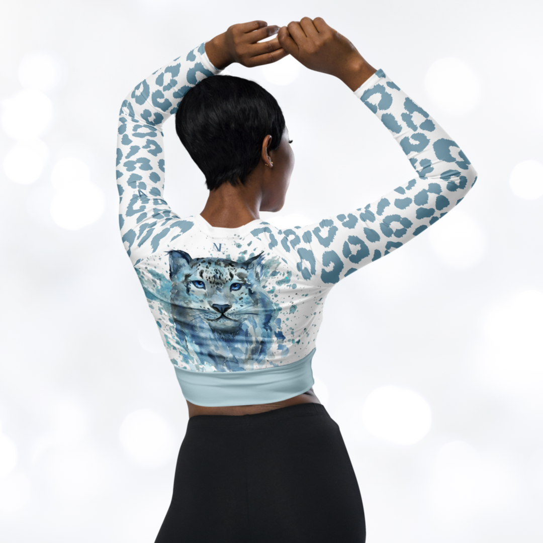 Leopard 'Zafari' long-sleeve Crop Top