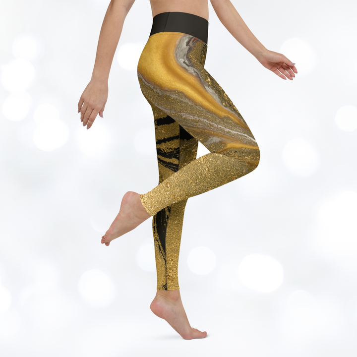 Gold Marble Yoga Leggings