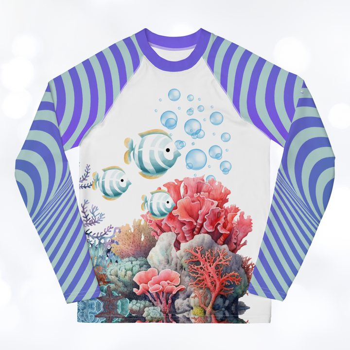 Ocean 'blue-teal stripes'Youth Rash Guard