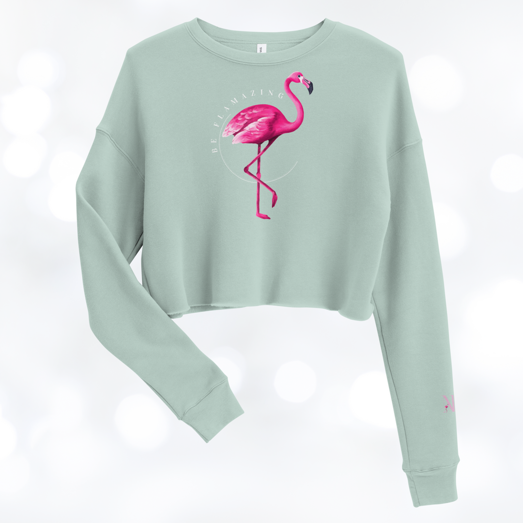 Be Flamazing - Flamingo Crop Sweatshirt