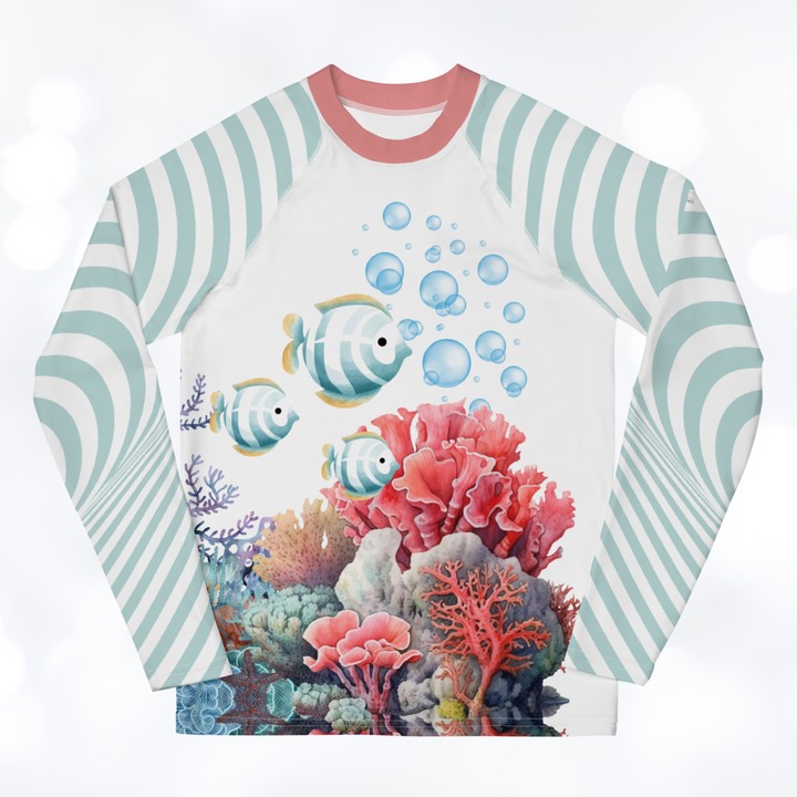 Ocean 'light-blue stripes' Youth Rash Guard