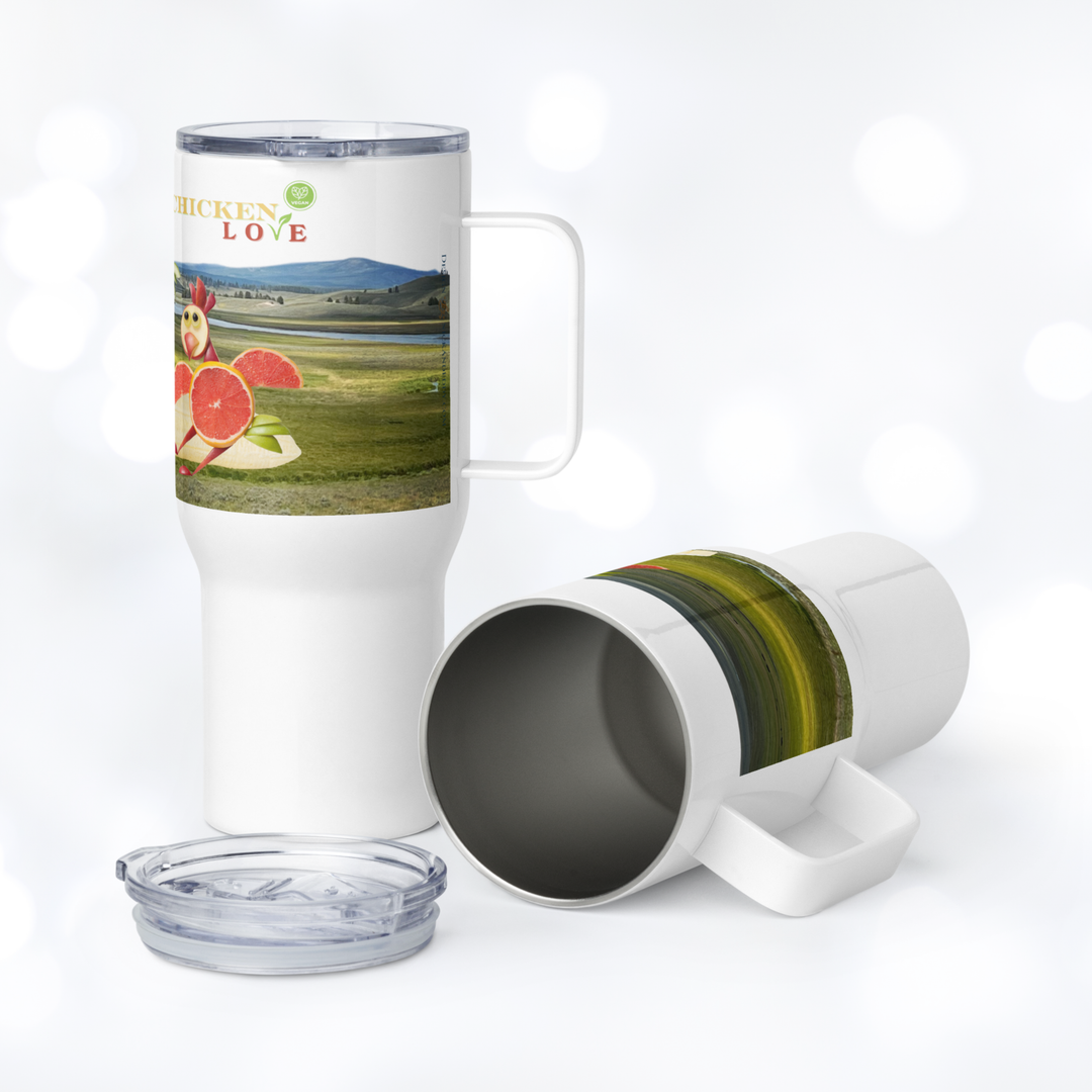 CHICKEN LOVE 'VEGAN' Tumbler with Handle