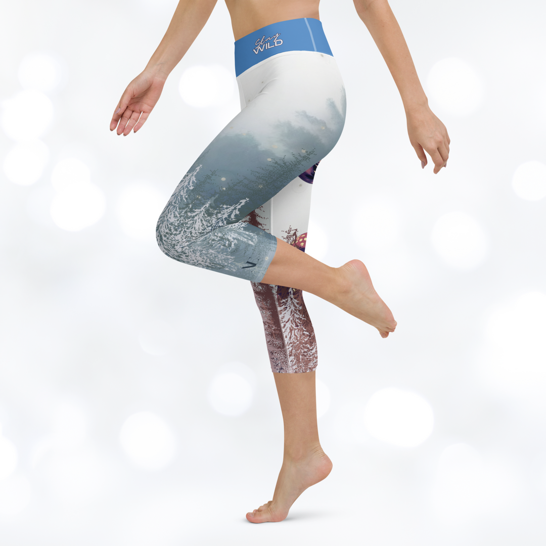 Deer 'Stay Wild' Yoga Capri Leggings