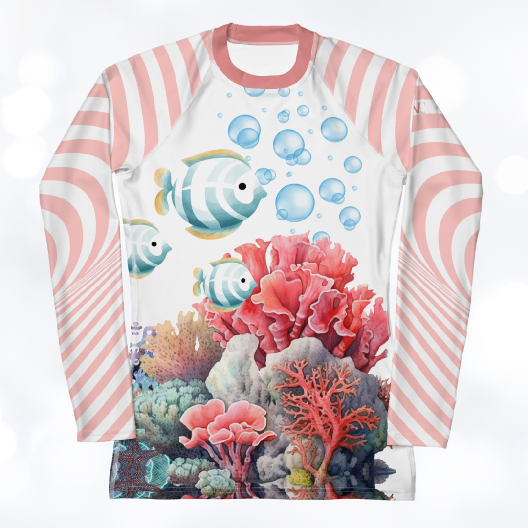 Ocean 'coral stripes' Women's Rash Guard