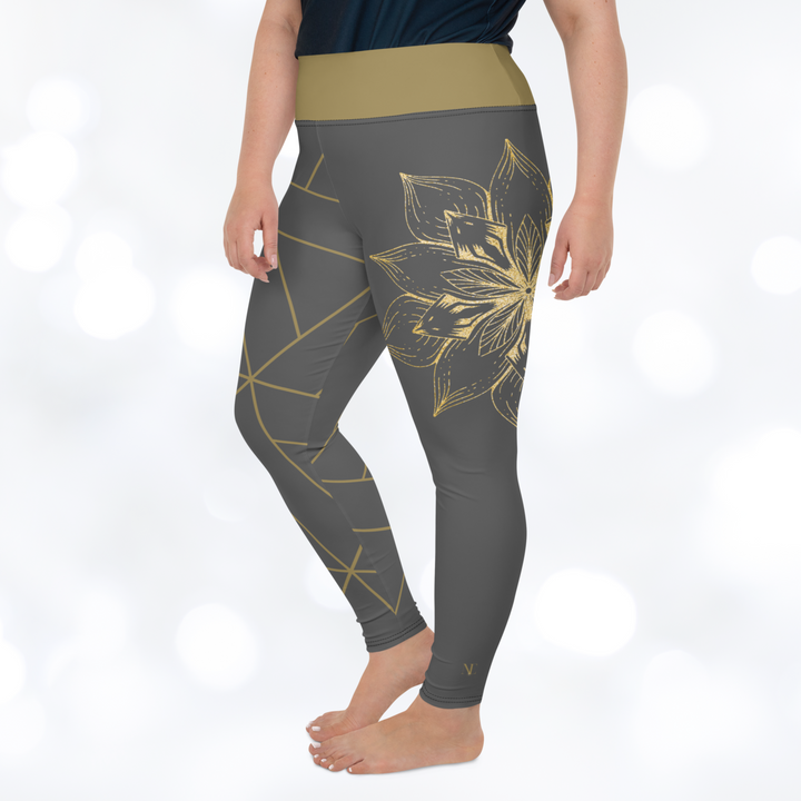 GOLDEN FLOWER Plus Size Leggings