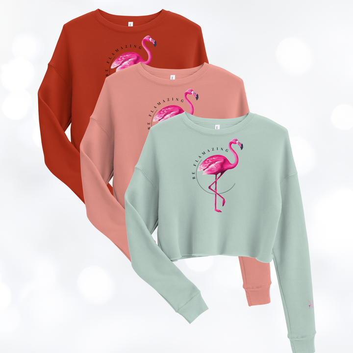 Be Flamazing II - Flamingo Crop Sweatshirt