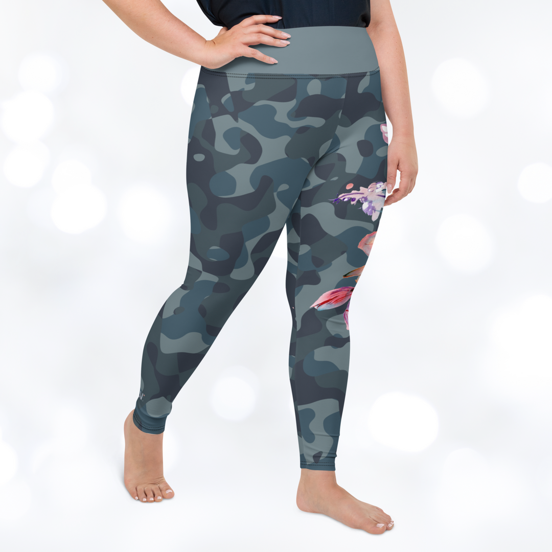 CAMOUFLAGE FLOWER Plus Size Leggings