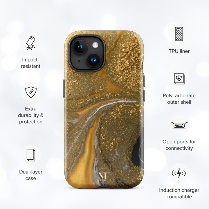 Gold Marble Tough Case for iPhone®