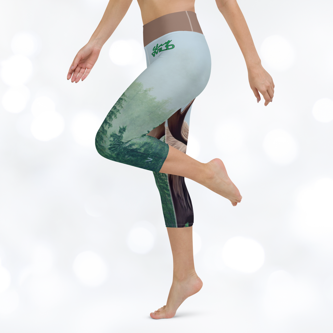 Moose 'Stay Wild' Yoga Capri Leggings