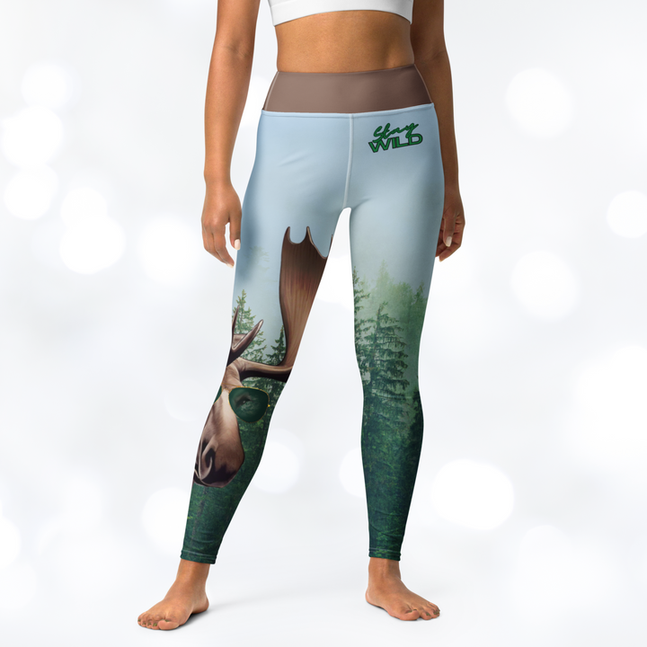 Moose 'Stay Wild' Yoga Leggings