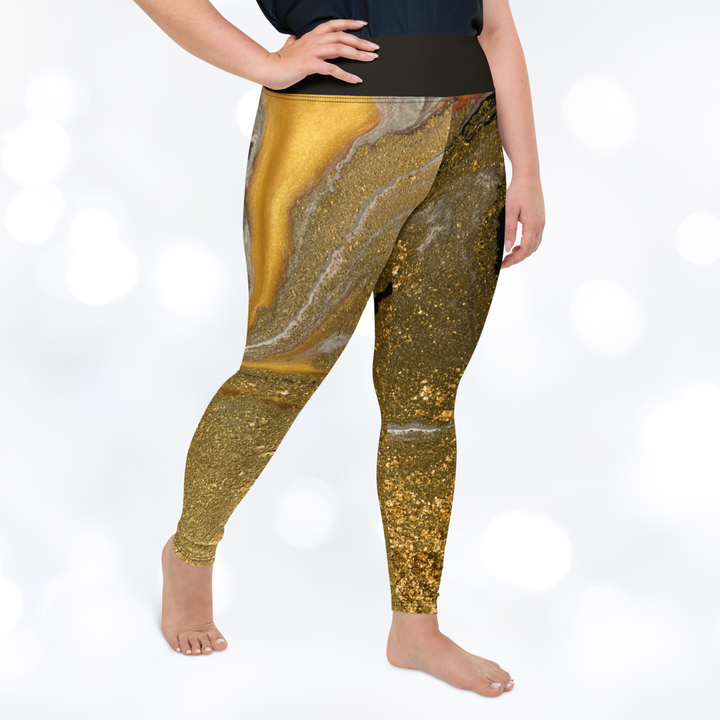 GOLD MARBLE Plus Size Leggings