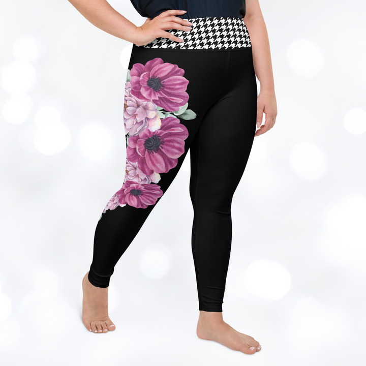 BLOOM HOUNDSTOOTH Plus Size Leggings