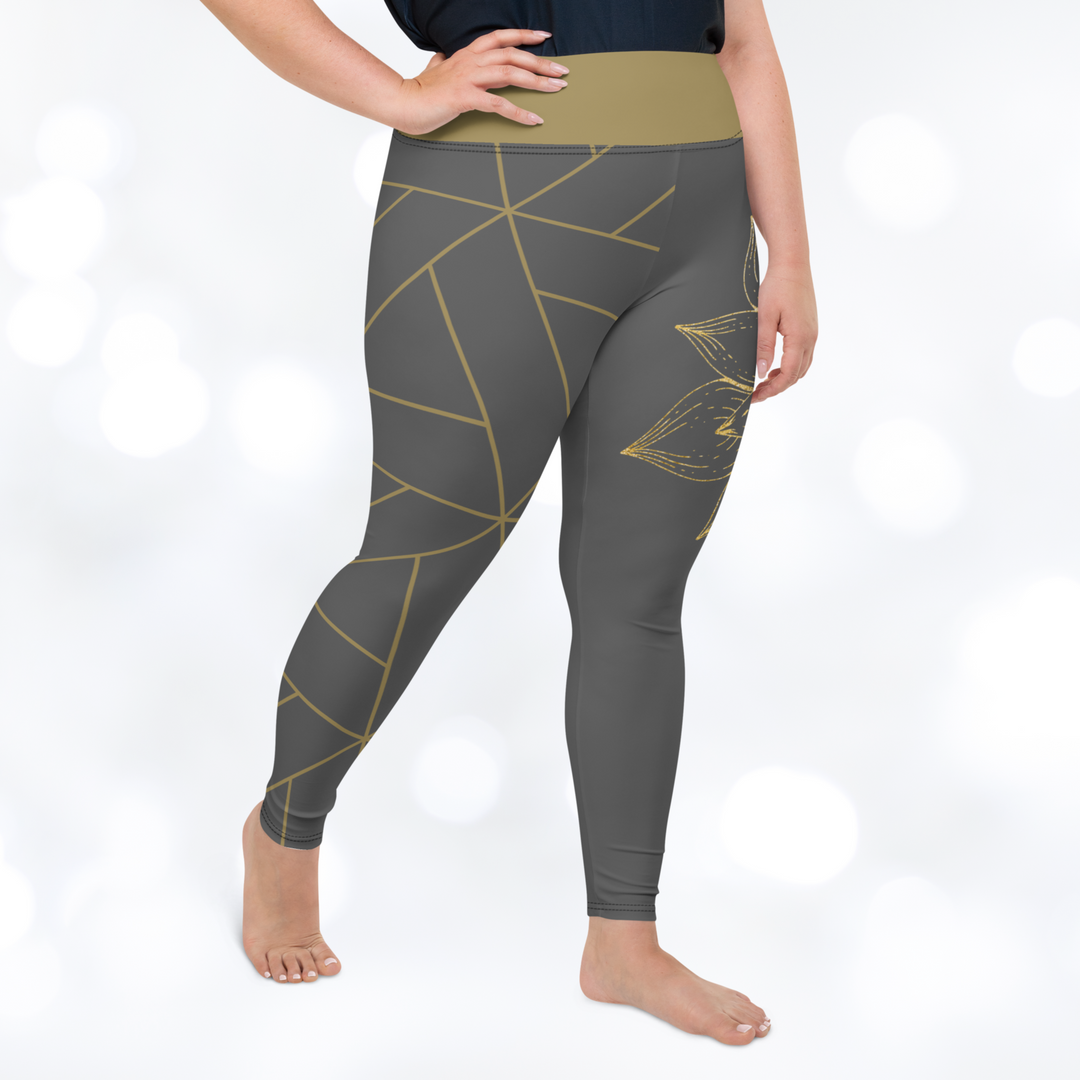 GOLDEN FLOWER Plus Size Leggings