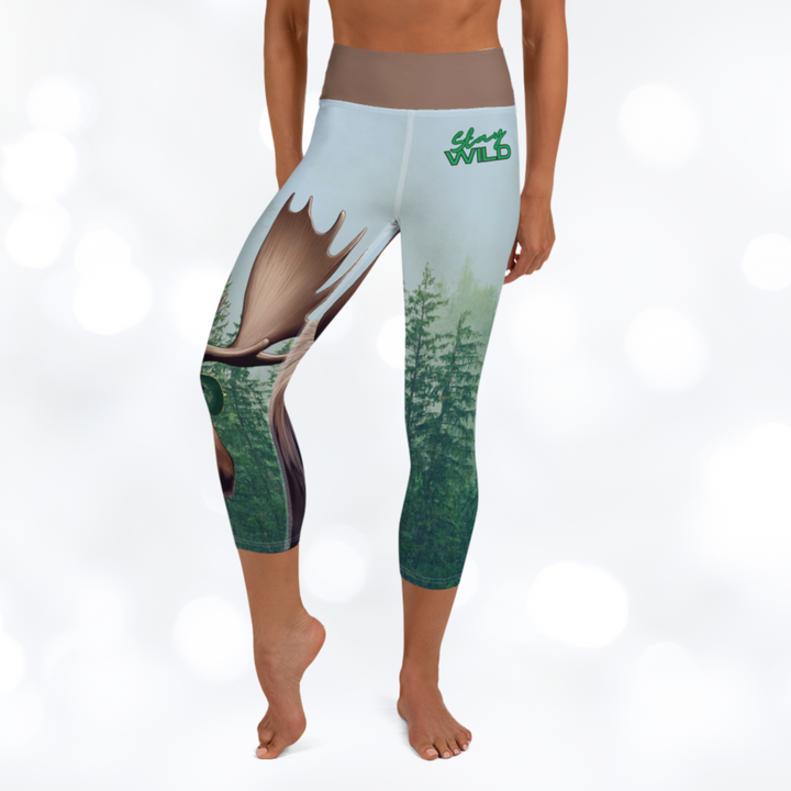 Moose 'Stay Wild' Yoga Capri Leggings