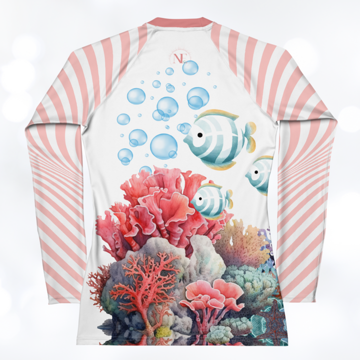 Ocean 'coral stripes' Women's Rash Guard