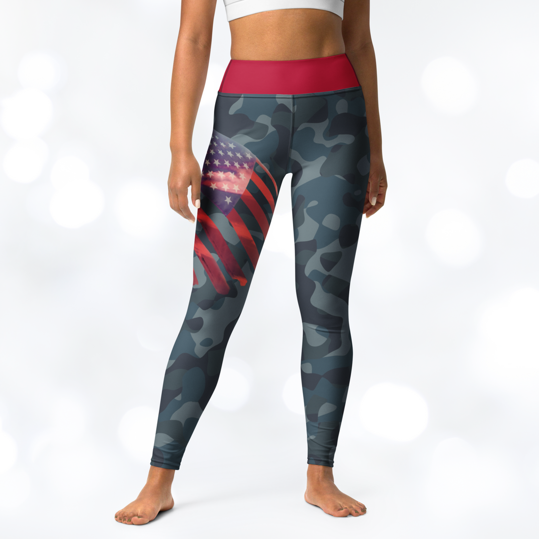 American Flag Camouflage Yoga Leggings